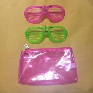 🩷💚 NWOT Mens and Womens Lined Lens Pink and Green Party Glasses Club Concert